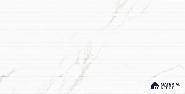 Marble Punched Wall Tile TL 13429 B Marc Statuario Strip 4 ft x 2 ft Matte Finish Vitrified Tile - 9 mm | Suitable For Kitchen, Bathroom, Balcony