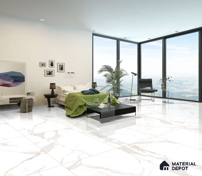 Marble Floor & Wall Tile TL 12698 Clot Satvario 4 ft x 2 ft Glossy Finish Vitrified Tile - 9 mm | 6 Random Design