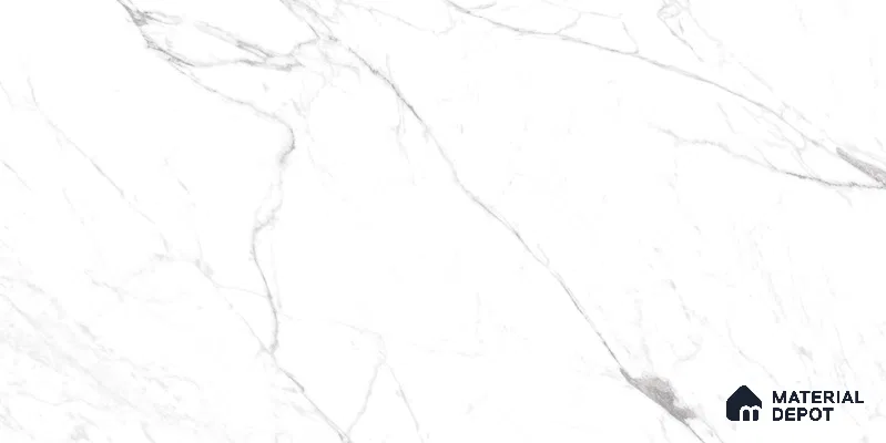 Marble Floor & Wall Tile TL 12700 Liski Statuario 4 ft x 2 ft Glossy Finish Vitrified Tile - 9 mm | 6 Random Design
