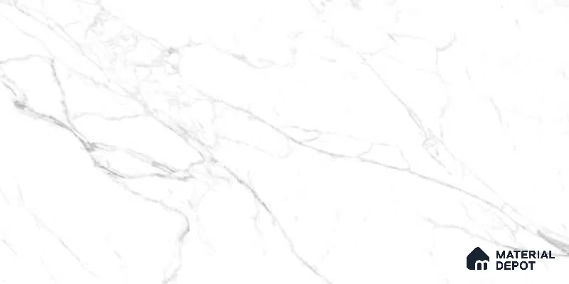 Marble Floor & Wall Tile TL 12700 Liski Statuario 4 ft x 2 ft Glossy Finish Vitrified Tile - 9 mm | 6 Random Design