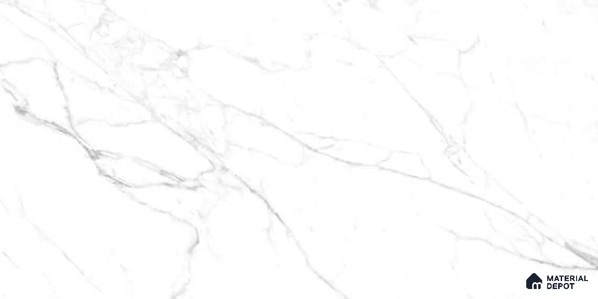Marble Floor & Wall Tile TL 12700 Liski Statuario 4 ft x 2 ft Glossy Finish Vitrified Tile - 9 mm | 6 Random Design
