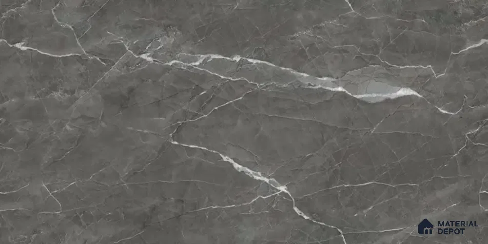 Marble Floor & Wall Tile TL 12714 Infy Grey 4 ft x 2 ft Glossy Finish Vitrified Tile - 9 mm | 3 Random Design