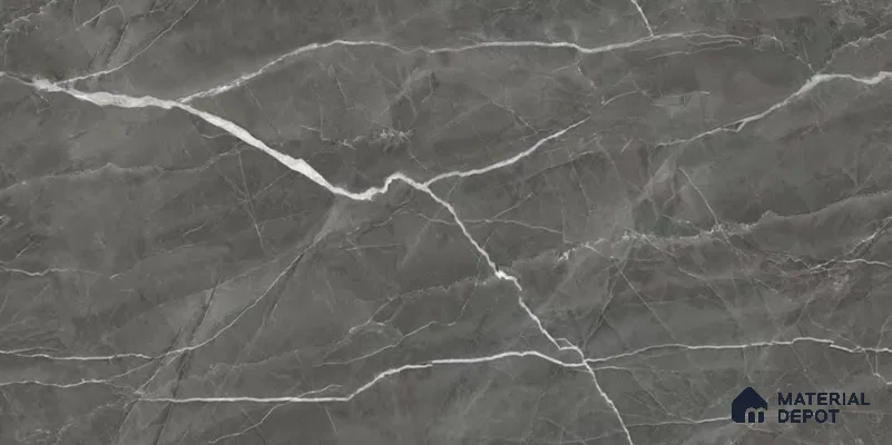 Marble Floor & Wall Tile TL 12714 Infy Grey 4 ft x 2 ft Glossy Finish Vitrified Tile - 9 mm | 3 Random Design