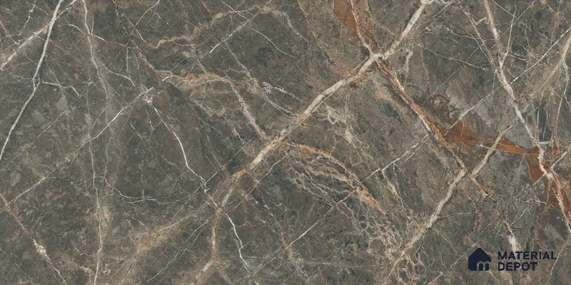 Marble Floor & Wall Tile TL 12709 Indus Nut 4 ft x 2 ft Glossy Finish Vitrified Tile - 9 mm | 4 Random Design