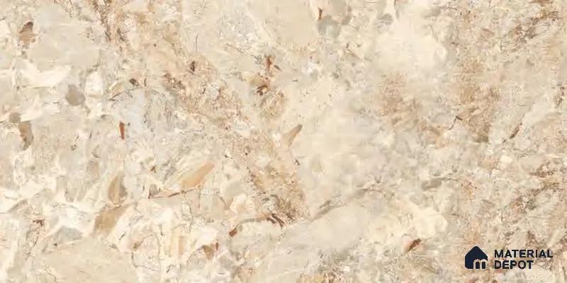 Marble Floor & Wall Tile TL 12707 Rebbeca Beige 4 ft x 2 ft Glossy Finish Vitrified Tile - 9 mm | 3 Random Design