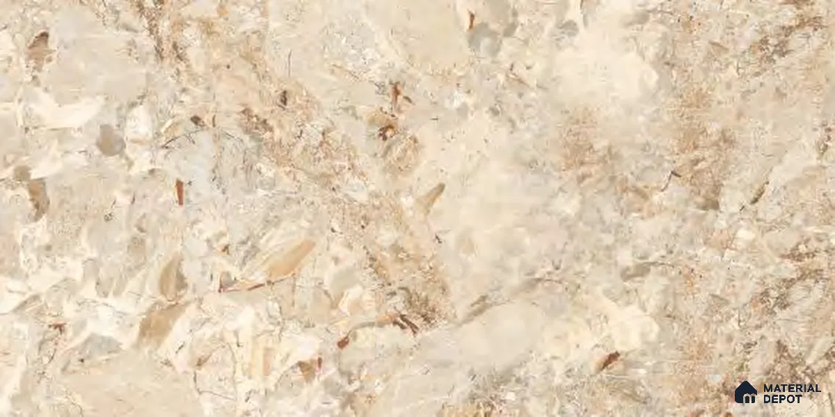 Marble Floor & Wall Tile TL 12707 Rebbeca Beige 4 ft x 2 ft Glossy Finish Vitrified Tile - 9 mm | 3 Random Design