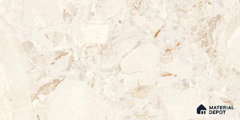Marble Floor & Wall Tile TL 12707 B Rebbeca Cream 4 ft x 2 ft Glossy Finish Vitrified Tile - 9 mm | 3 Random Design