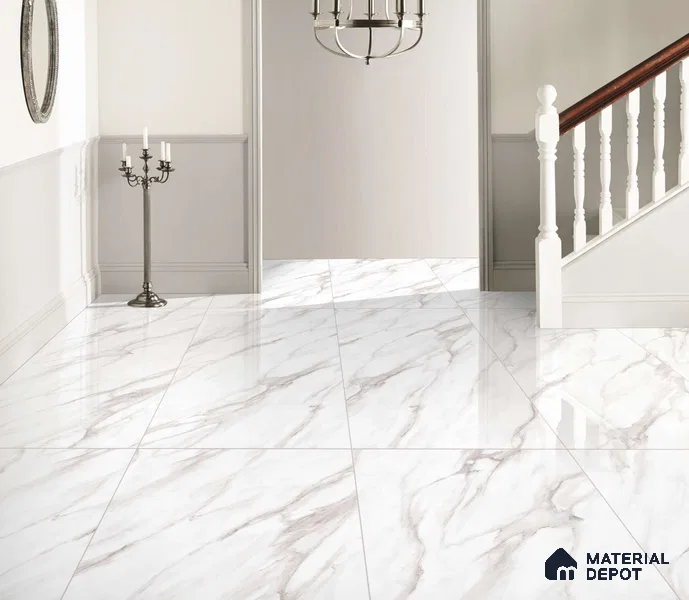 Marble Floor & Wall Tile TL 12697 Alicante Rough 4 ft x 2 ft Glossy Finish Vitrified Tile - 9 mm | 4 Random Design