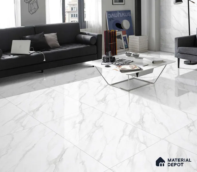 Marble Floor & Wall Tile TL 12697 B Alicante Smoke 4 ft x 2 ft Glossy Finish Vitrified Tile - 9 mm | 4 Random Design
