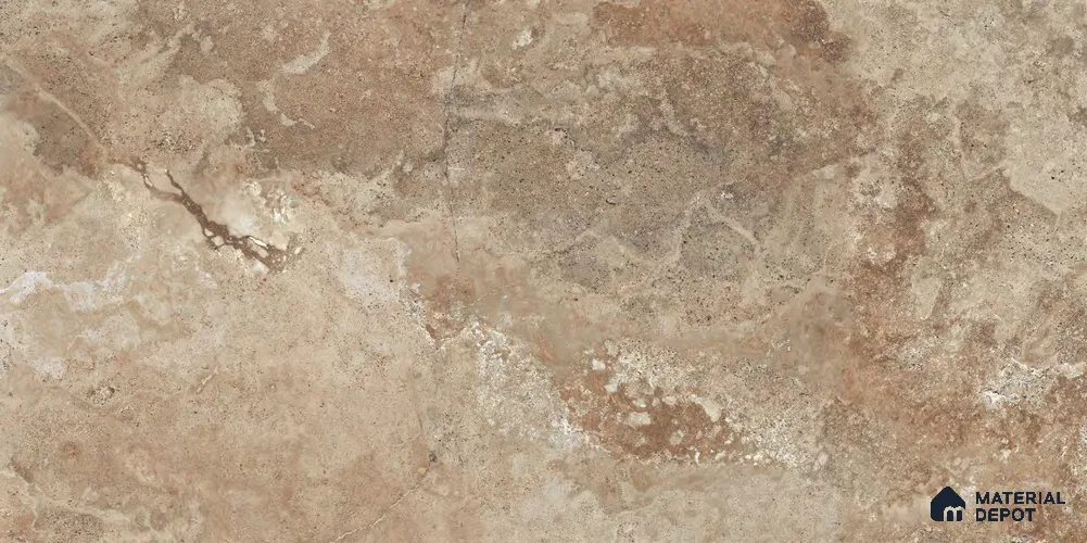 Marble Floor & Wall Tile TL 12711 B Raw Brown 4 ft x 2 ft Glossy Finish Vitrified Tile - 9 mm | 4 Random Design