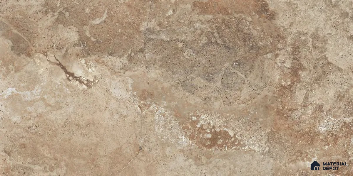 Marble Floor & Wall Tile TL 12711 B Raw Brown 4 ft x 2 ft Glossy Finish Vitrified Tile - 9 mm | 4 Random Design