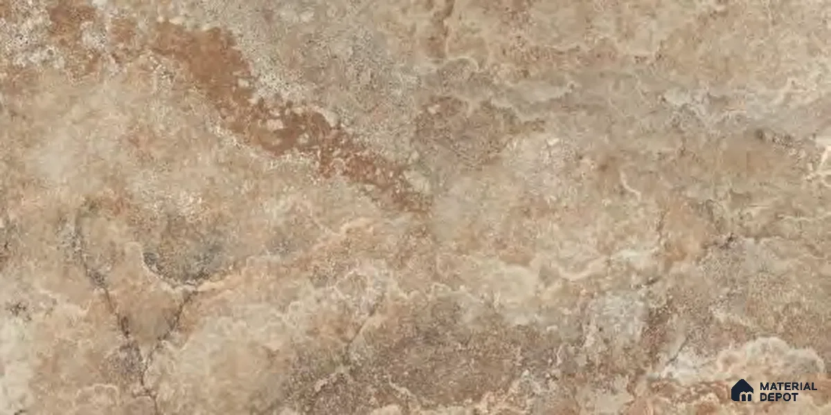 Marble Floor & Wall Tile TL 12711 B Raw Brown 4 ft x 2 ft Glossy Finish Vitrified Tile - 9 mm | 4 Random Design