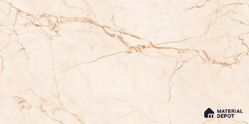 Marble Floor & Wall Tile TL 12713 Infy Crema 4 ft x 2 ft Glossy Finish Vitrified Tile - 9 mm | 3 Random Design
