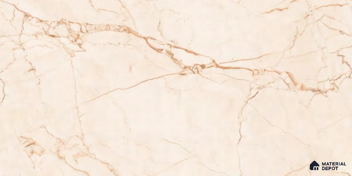 Marble Floor & Wall Tile TL 12713 Infy Crema 4 ft x 2 ft Glossy Finish Vitrified Tile - 9 mm | 3 Random Design