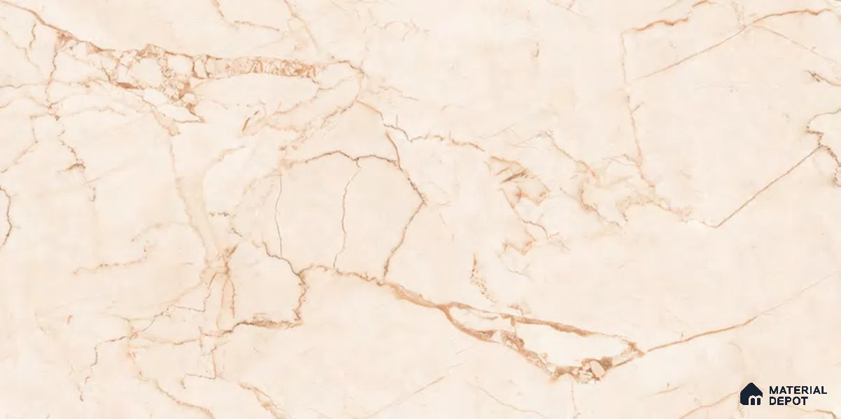 Marble Floor & Wall Tile TL 12713 Infy Crema 4 ft x 2 ft Glossy Finish Vitrified Tile - 9 mm | 3 Random Design