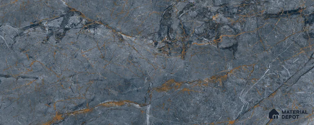 Marble Floor & Wall Tile TL 12785 E Zorani Blue 4 ft x 2 ft Carving Matte Finish Vitrified Tile - 9 mm | 6 Random Design