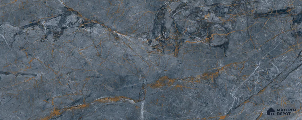 Marble Floor & Wall Tile TL 12785 E Zorani Blue 4 ft x 2 ft Carving Matte Finish Vitrified Tile - 9 mm | 6 Random Design