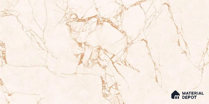 Marble Floor & Wall Tile TL 12702 B Sisiliya Crema 4 ft x 2 ft Glossy Finish Vitrified Tile - 9 mm | 3 Random Design