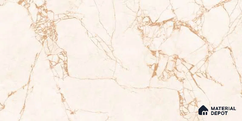 Marble Floor & Wall Tile TL 12702 B Sisiliya Crema 4 ft x 2 ft Glossy Finish Vitrified Tile - 9 mm | 3 Random Design