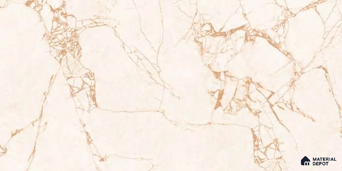 Marble Floor & Wall Tile TL 12702 B Sisiliya Crema 4 ft x 2 ft Glossy Finish Vitrified Tile - 9 mm | 3 Random Design