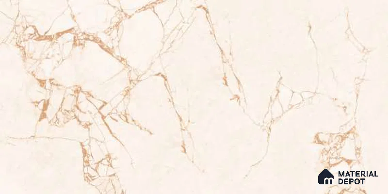Marble Floor & Wall Tile TL 12702 B Sisiliya Crema 4 ft x 2 ft Glossy Finish Vitrified Tile - 9 mm | 3 Random Design