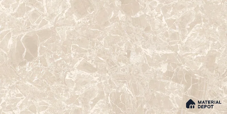 Marble Floor & Wall Tile TL 12708 Embrace Beige 4 ft x 2 ft Glossy Finish Vitrified Tile - 9 mm | 5 Random Design