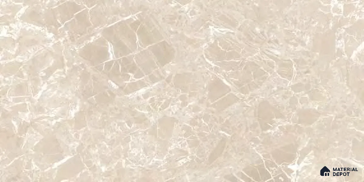 Marble Floor & Wall Tile TL 12708 Embrace Beige 4 ft x 2 ft Glossy Finish Vitrified Tile - 9 mm | 5 Random Design