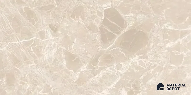 Marble Floor & Wall Tile TL 12708 Embrace Beige 4 ft x 2 ft Glossy Finish Vitrified Tile - 9 mm | 5 Random Design