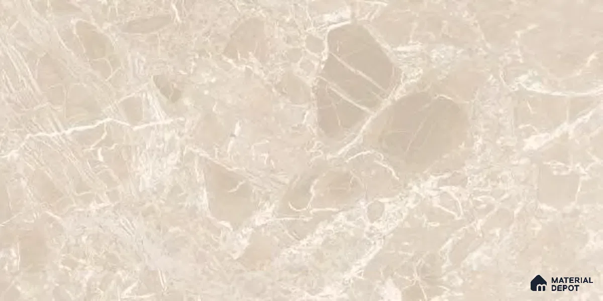 Marble Floor & Wall Tile TL 12708 Embrace Beige 4 ft x 2 ft Glossy Finish Vitrified Tile - 9 mm | 5 Random Design