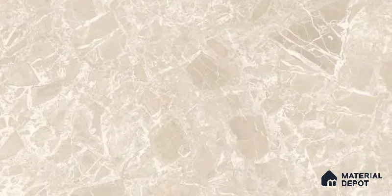 Marble Floor & Wall Tile TL 12708 Embrace Beige 4 ft x 2 ft Glossy Finish Vitrified Tile - 9 mm | 5 Random Design