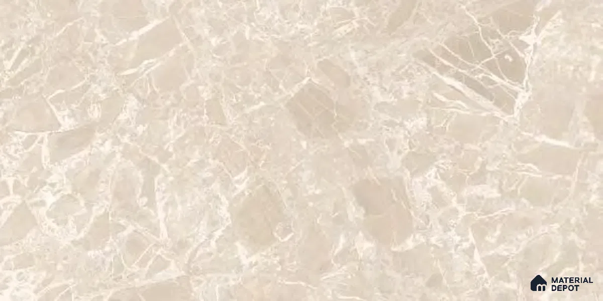 Marble Floor & Wall Tile TL 12708 Embrace Beige 4 ft x 2 ft Glossy Finish Vitrified Tile - 9 mm | 5 Random Design