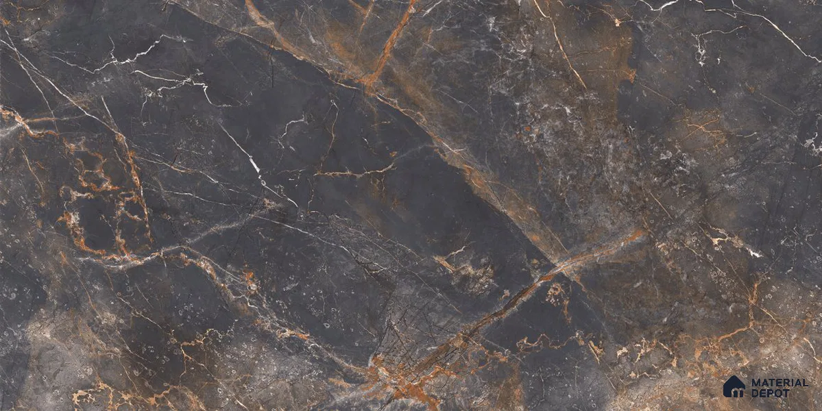 Marble Floor & Wall Tile TL 12775 C Visbi Black 4 ft x 2 ft Carving Matte Finish Vitrified Tile - 9 mm