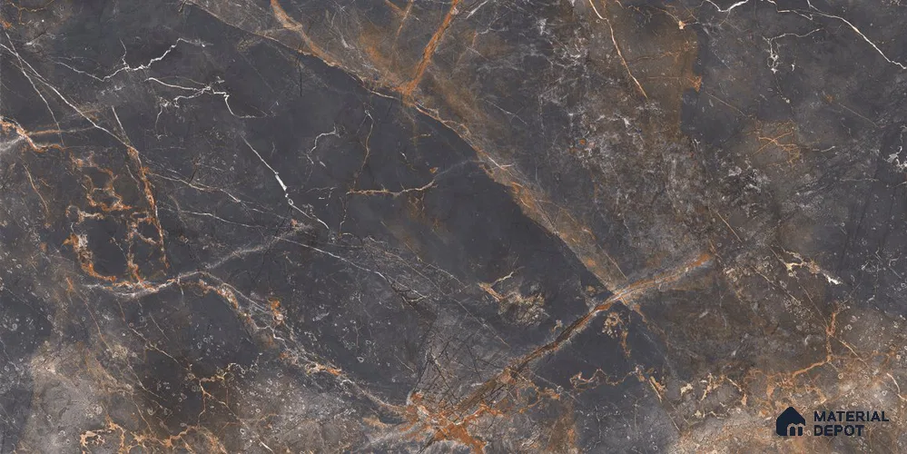 Marble Floor & Wall Tile TL 12775 C Visbi Black 4 ft x 2 ft Carving Matte Finish Vitrified Tile - 9 mm