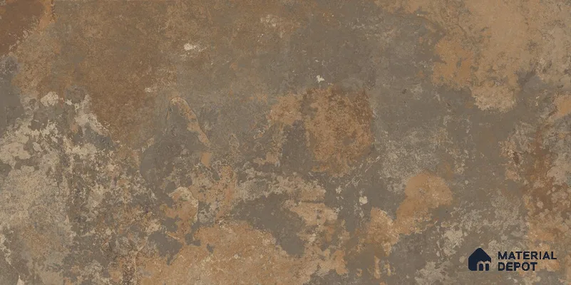 Rustic Floor & Wall Tile TL 12779 B Metal Rust 4 ft x 2 ft Carving Matte Finish Vitrified Tile - 9 mm