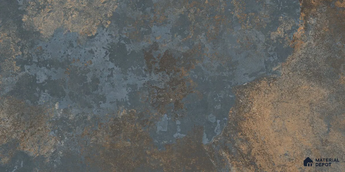 Rustic Floor & Wall Tile TL 12779 Metal Azul 4 ft x 2 ft Carving Matte Finish Vitrified Tile - 9 mm
