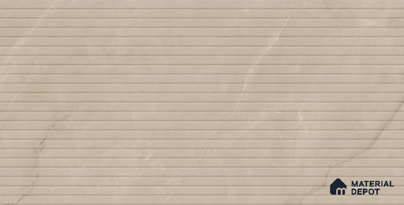 Marble Punched Wall Tile TL 13426 Emporio Almond Strip 4 ft x 2 ft Matte Finish Vitrified Tile - 9 mm | Suitable For Kitchen, Bathroom, Balcony