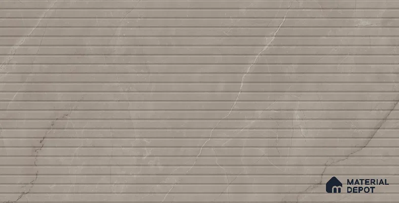 Marble Punched Wall Tile TL 13426 E Emporio Grey Strip 4 ft x 2 ft Matte Finish Vitrified Tile - 9 mm | Suitable For Kitchen, Bathroom, Balcony