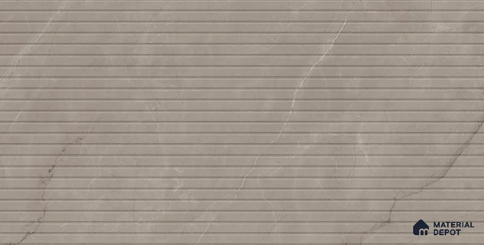 Marble Punched Wall Tile TL 13426 E Emporio Grey Strip 4 ft x 2 ft Matte Finish Vitrified Tile - 9 mm | Suitable For Kitchen, Bathroom, Balcony