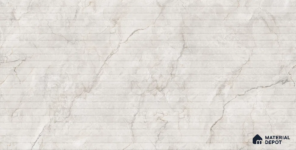 Marble Punched Wall Tile TL 13430 D Storm Silver Strip 4 ft x 2 ft Matte Finish Vitrified Tile - 9 mm | Suitable For Kitchen, Bathroom, Balcony