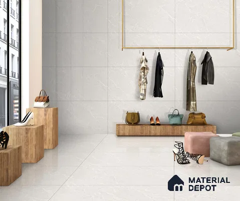 Marble Wall & Floor Tile TL 13432 Fenix Ice 4 ft x 2 ft Glossy Finish Vitrified Tile - 9 mm | 4 Random Design | Suitable For Kitchen, Bathroom, Balcony