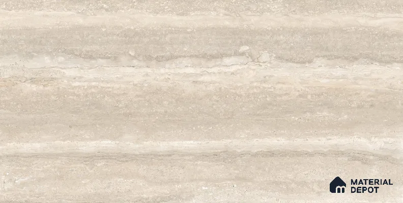 Marble Wall & Floor Tile TL 13422 Travertine Greige 4 ft x 2 ft Matte Finish Vitrified Tile - 9 mm | Suitable For Kitchen, Bathroom, Balcony