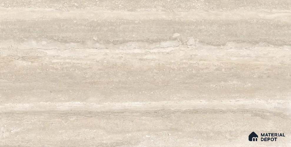 Marble Wall & Floor Tile TL 13422 Travertine Greige 4 ft x 2 ft Matte Finish Vitrified Tile - 9 mm | Suitable For Kitchen, Bathroom, Balcony