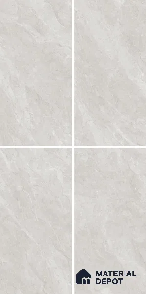 Marble Floor & Wall Tile TL 12960 B Endura Bianco 4 ft x 2 ft Matte Finish Vitrified Tile - 9 mm | 4 Random Design | Suitable For Accent/Feature Wall, Kitchen, Dining Area