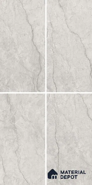Marble Floor & Wall Tile TL 12958 Dollo Grey 4 ft x 2 ft Matte Finish Vitrified Tile - 9 mm | 4 Random Design | Suitable For Accent/Feature Wall, Kitchen, Dining Area