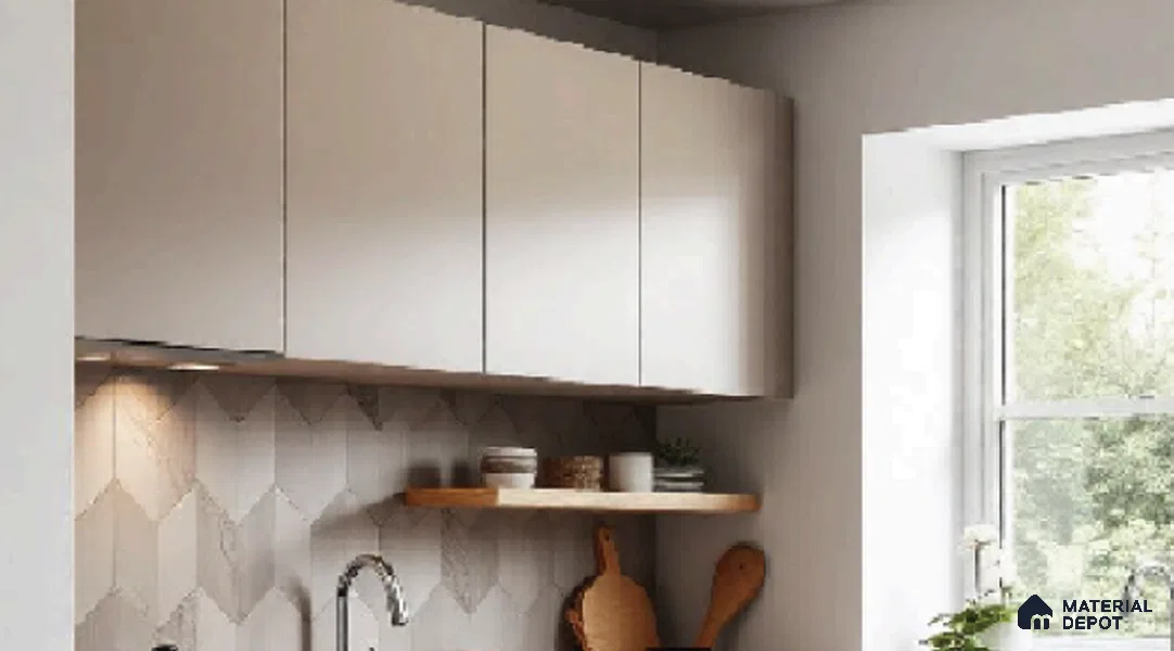Off White Solid Colors look LM 23973 8 ft x 4 ft Matte Finish Decorative Laminate - 1 mm | Suitable for TV Unit, Wardrobe, Kitchen Cabinets