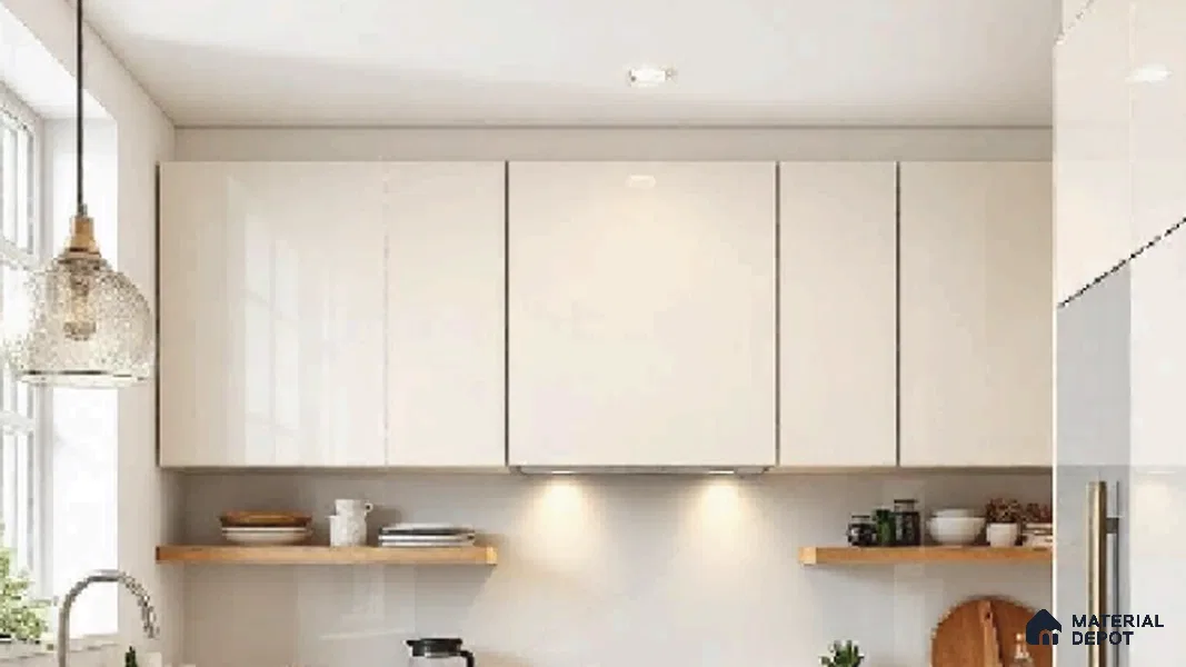 Warm Beige Solid Colors look LM 23978 8 ft x 4 ft Matte Finish Decorative Laminate - 1 mm | Suitable for TV Unit, Wardrobe, Kitchen Cabinets
