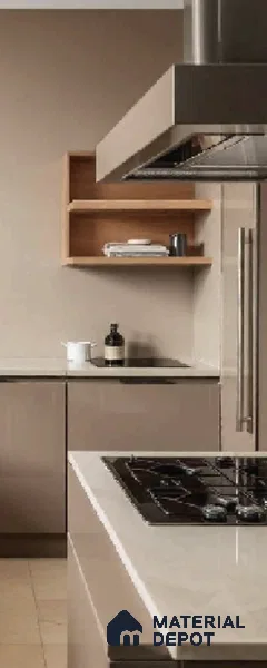 Warm Taupe Beige Solid Colors look LM 23982 8 ft x 4 ft Matte Finish Decorative Laminate - 1 mm | Suitable for TV Unit, Wardrobe, Kitchen Cabinets