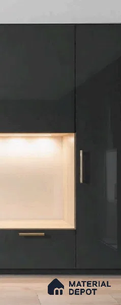 Charcoal Grey Solid Colors look LM 23989 8 ft x 4 ft Matte Finish Decorative Laminate - 1 mm | Suitable for TV Unit, Wardrobe, Kitchen Cabinets