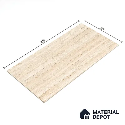 Budget Friendly Marble Floor & Wall Tile Value For Money TL 05600 Frosted Almond 4 ft x 2 ft - Vitrified Glossy Finish -9 mm | Suitable for Living Room, Bedroom & Bathroom