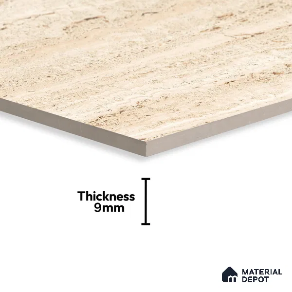 Budget Friendly Marble Floor & Wall Tile Value For Money TL 05600 Frosted Almond 4 ft x 2 ft - Vitrified Glossy Finish -9 mm | Suitable for Living Room, Bedroom & Bathroom